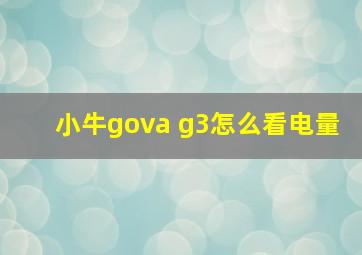 小牛gova g3怎么看电量